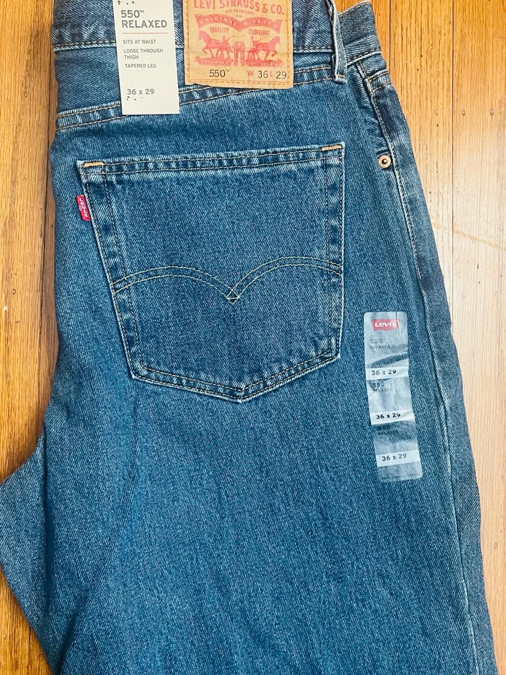 Men’s Brand-new Levi's 550 Relaxed Fit Jeans with original tag. Size 36 x 29